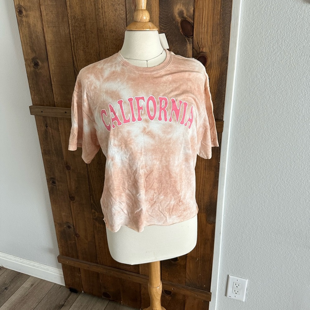 Nordstrom California Tie-Dye Tee - Peach and White